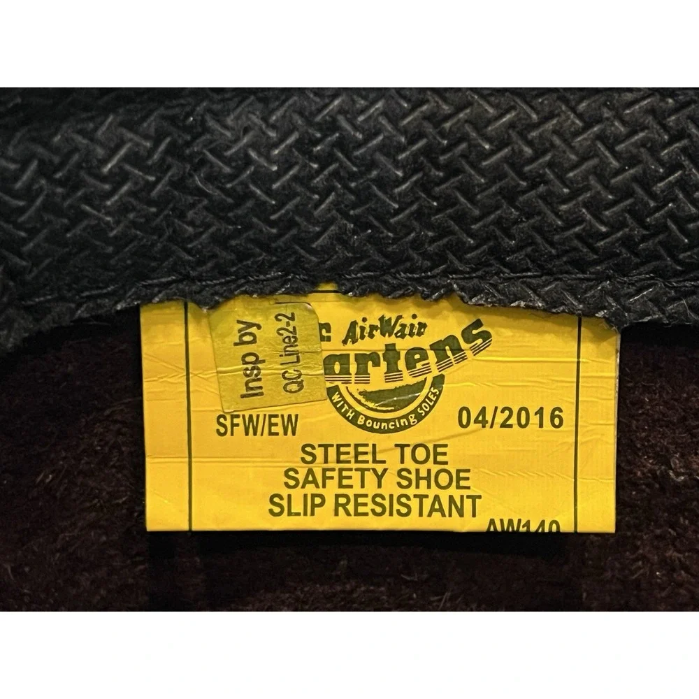 Dr. Martens AirWair Steel Toe Brown Leather Work Boots Mens 13M Wellington